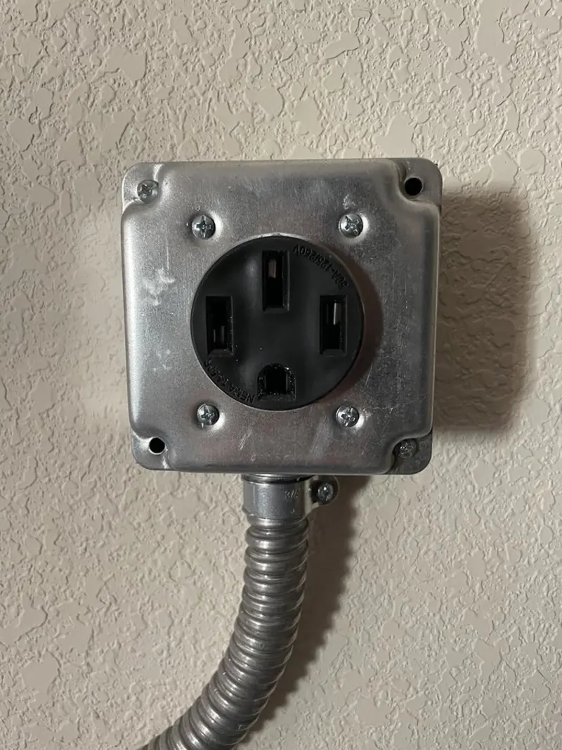 NEMA 14-50 outlet installed for Electrical Panel Upgrade in Lamont